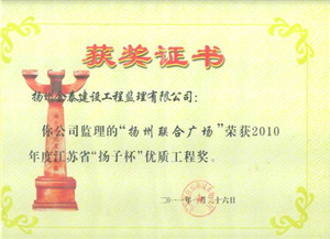 揚(yáng)州聯(lián)合廣場工程，2010年度江蘇省“揚(yáng)子杯”優(yōu)質(zhì)工程獎(jiǎng)